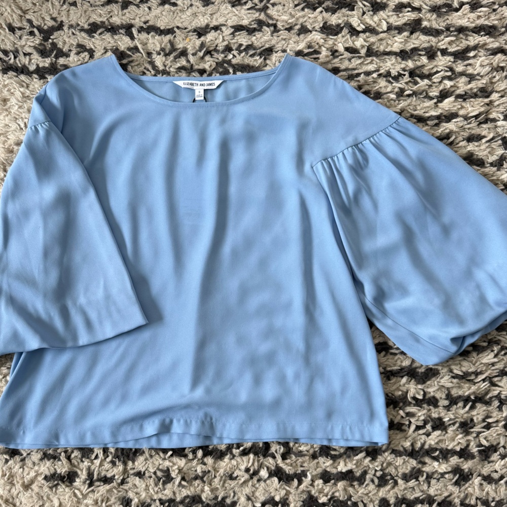 Elizabeth and James Sky Blue Bell Sleeve Blouse